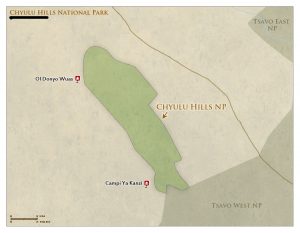 Chyulu Hills National Park Kenya map